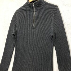 Converse One‎ Star Quarter Zip Pullover Ribbed Knit Sweater Top Size S